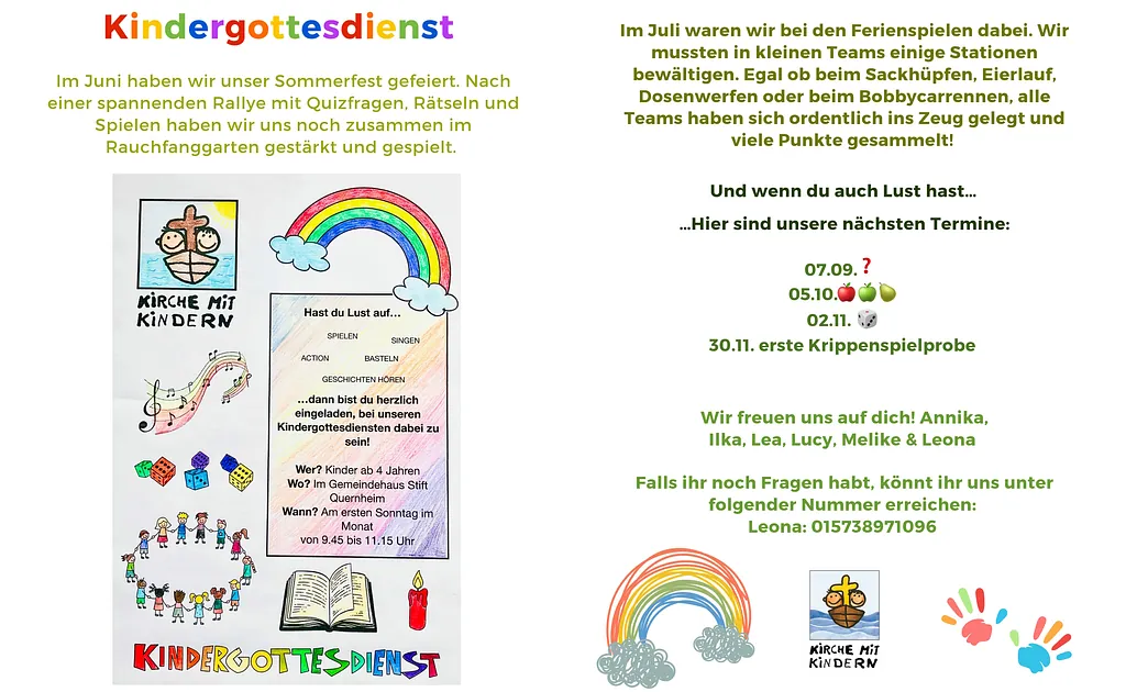 Kindergottesdienst Termine